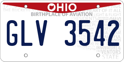 OH license plate GLV3542