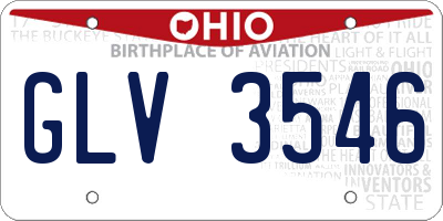 OH license plate GLV3546