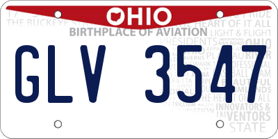 OH license plate GLV3547