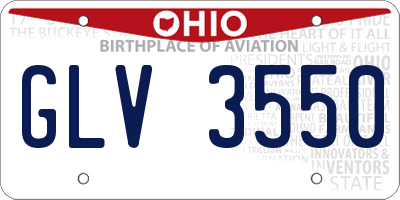 OH license plate GLV3550