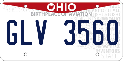 OH license plate GLV3560