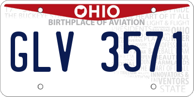 OH license plate GLV3571