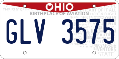 OH license plate GLV3575