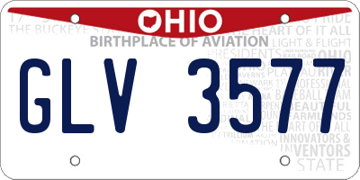 OH license plate GLV3577