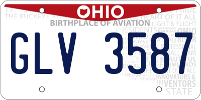 OH license plate GLV3587
