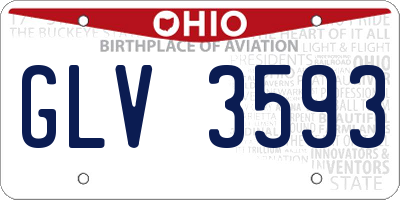 OH license plate GLV3593