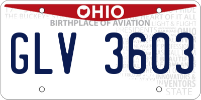 OH license plate GLV3603