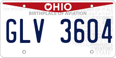 OH license plate GLV3604