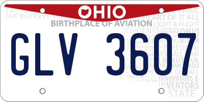 OH license plate GLV3607