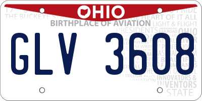 OH license plate GLV3608