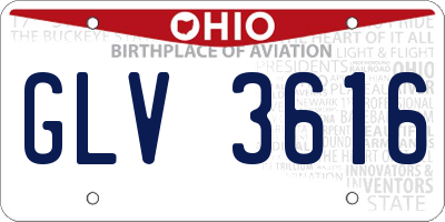 OH license plate GLV3616