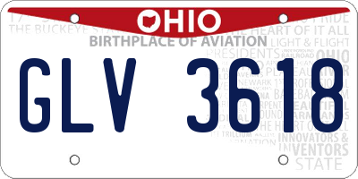OH license plate GLV3618