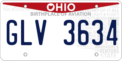 OH license plate GLV3634