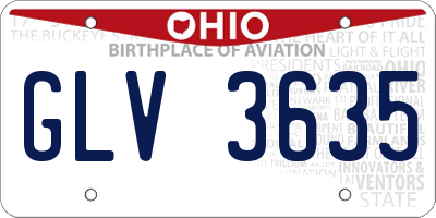 OH license plate GLV3635
