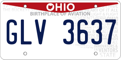 OH license plate GLV3637