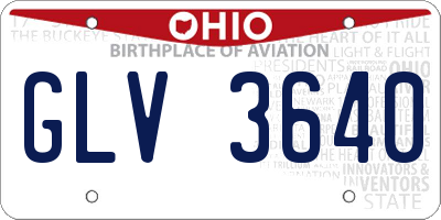OH license plate GLV3640