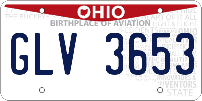 OH license plate GLV3653