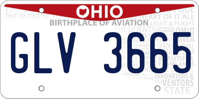 OH license plate GLV3665