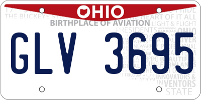 OH license plate GLV3695