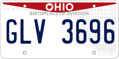 OH license plate GLV3696