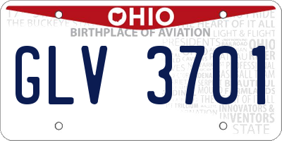 OH license plate GLV3701