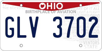 OH license plate GLV3702