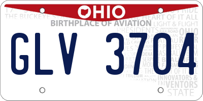 OH license plate GLV3704