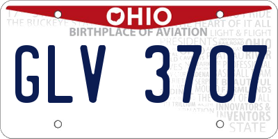 OH license plate GLV3707