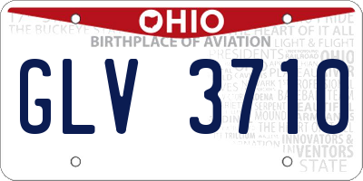 OH license plate GLV3710
