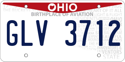 OH license plate GLV3712