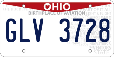 OH license plate GLV3728