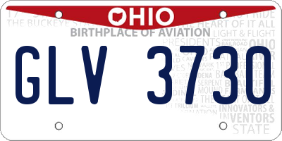 OH license plate GLV3730