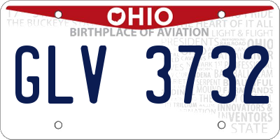 OH license plate GLV3732