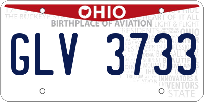 OH license plate GLV3733