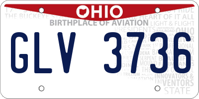 OH license plate GLV3736