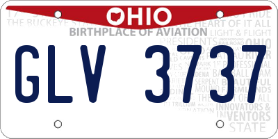 OH license plate GLV3737