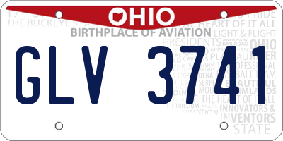 OH license plate GLV3741