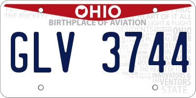 OH license plate GLV3744