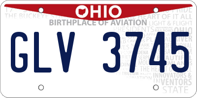 OH license plate GLV3745