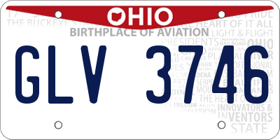 OH license plate GLV3746