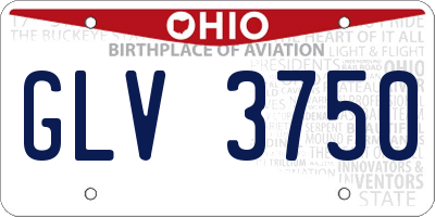 OH license plate GLV3750
