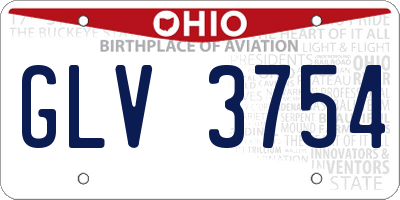 OH license plate GLV3754