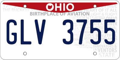 OH license plate GLV3755