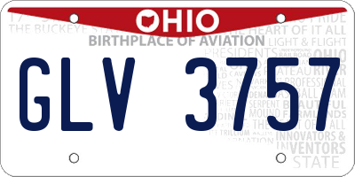 OH license plate GLV3757