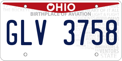 OH license plate GLV3758