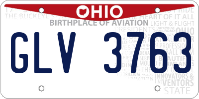 OH license plate GLV3763