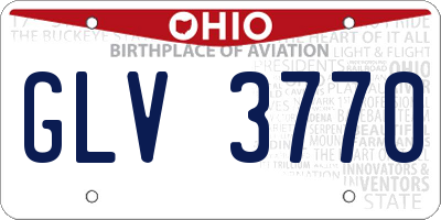 OH license plate GLV3770