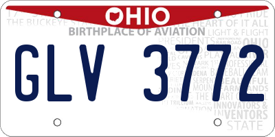 OH license plate GLV3772