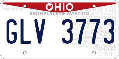 OH license plate GLV3773