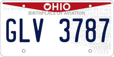 OH license plate GLV3787